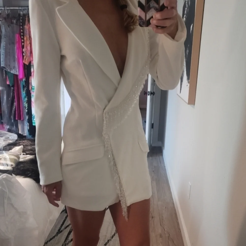 Patbo Velvet Beaded Blazer Dress - Picture 1 of 14